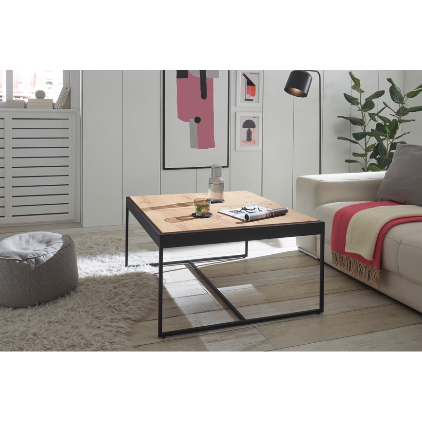 Mesa de centro PULSE 83x83 cm carvalho/preto