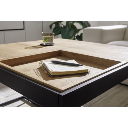 Mesa de centro PULSE 83x83 cm carvalho/preto