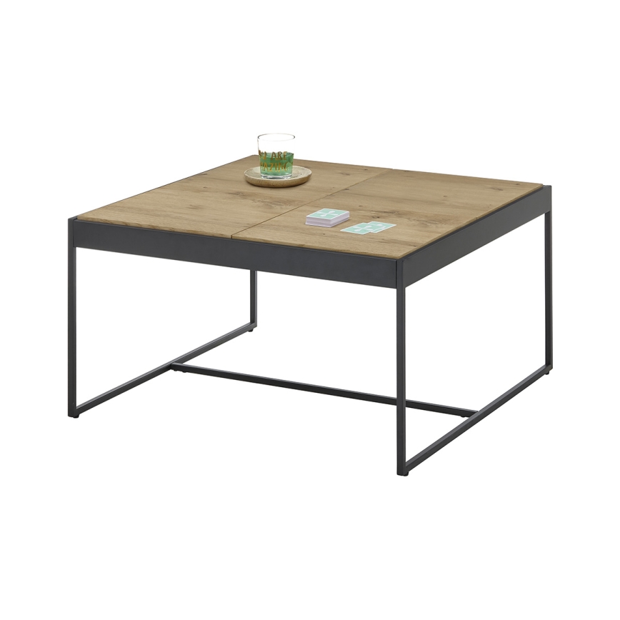 Mesa de centro PULSE 83x83 cm carvalho/preto