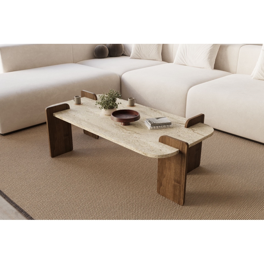 Mesa de centro PURO 120x60 cm nogueira/bege