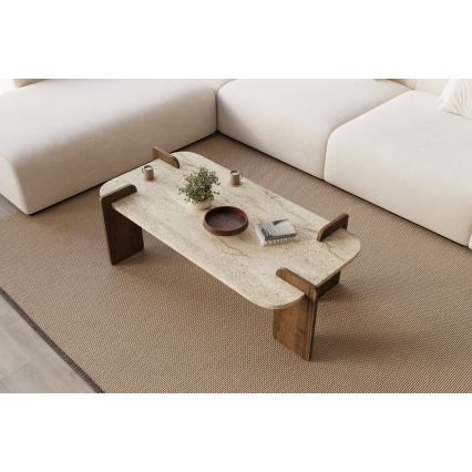 Mesa de centro PURO 120x60 cm nogueira/bege