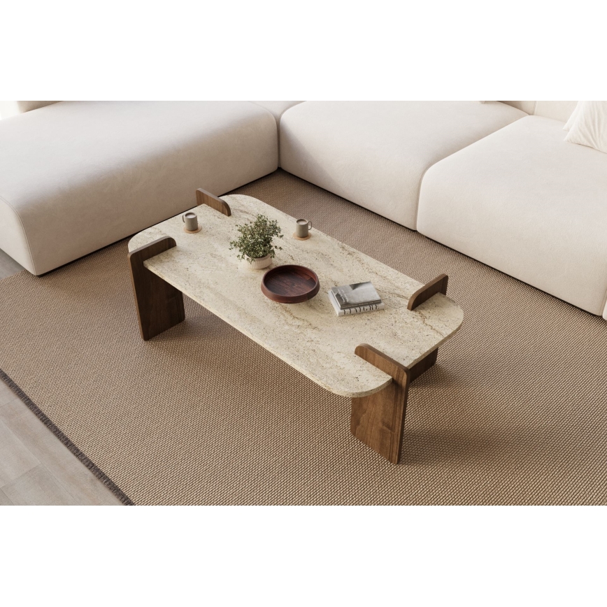 Mesa de centro PURO 120x60 cm nogueira/bege