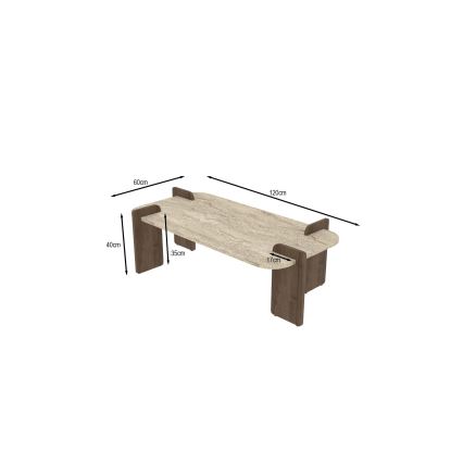 Mesa de centro PURO 120x60 cm nogueira/bege