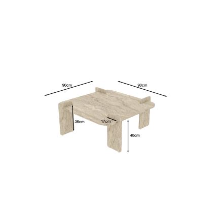 Mesa de centro PURO 90x90 cm bege