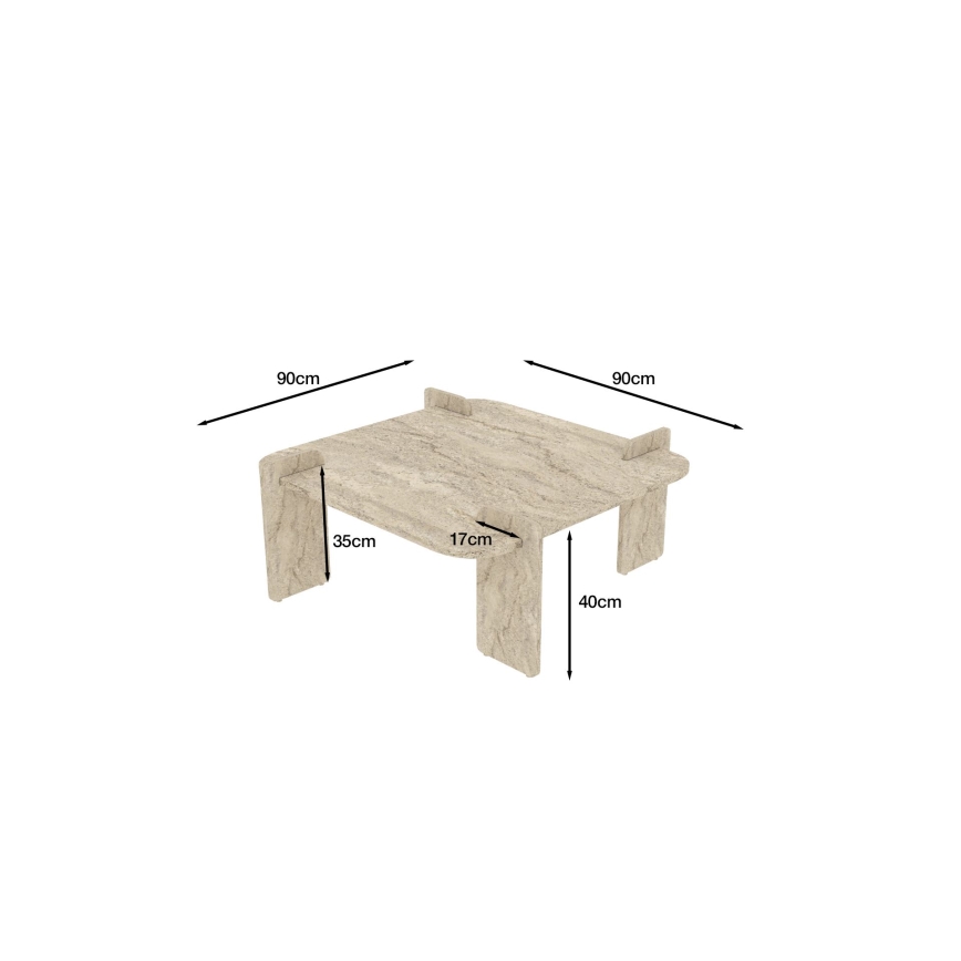 Mesa de centro PURO 90x90 cm bege