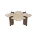 Mesa de centro PURO 90x90 cm bege/nogueira