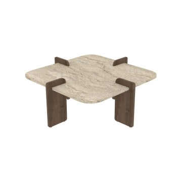 Mesa de centro PURO 90x90 cm bege/nogueira