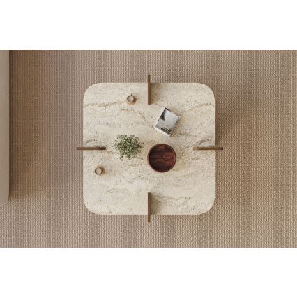 Mesa de centro PURO 90x90 cm bege/nogueira