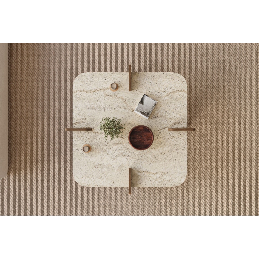 Mesa de centro PURO 90x90 cm bege/nogueira