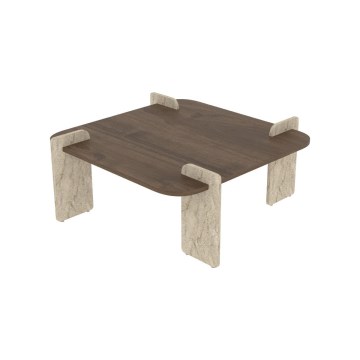 Mesa de centro PURO 90x90 cm nogueira/bege
