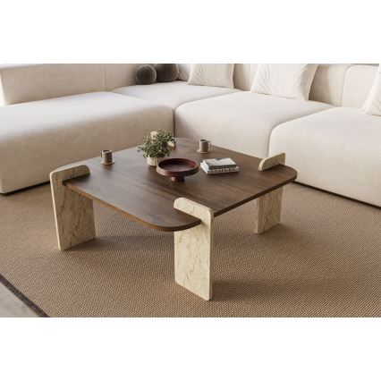 Mesa de centro PURO 90x90 cm nogueira/bege