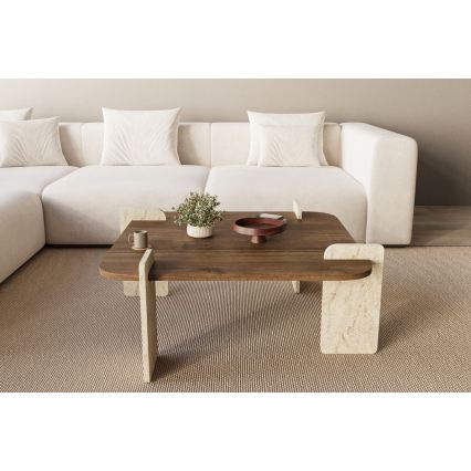 Mesa de centro PURO 90x90 cm nogueira/bege