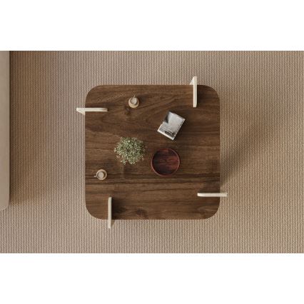 Mesa de centro PURO 90x90 cm nogueira/bege