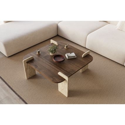 Mesa de centro PURO 90x90 cm nogueira/bege
