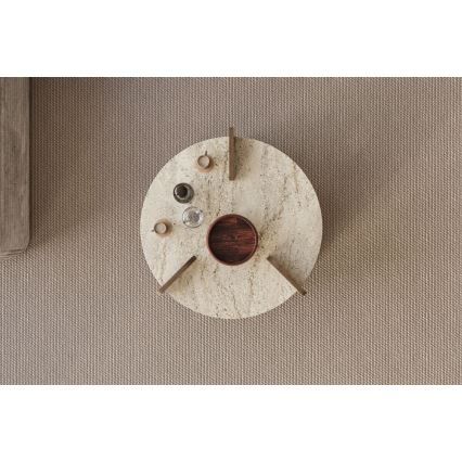Mesa de centro PURO Ø 70 cm bege/nogueira