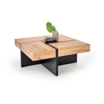 Mesa de centro RADIX 100x100 cm preto/castanho