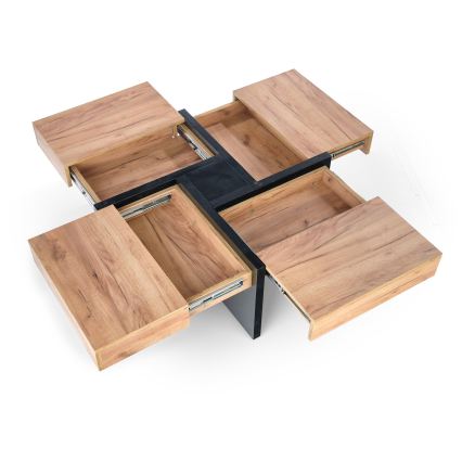 Mesa de centro RADIX 100x100 cm preto/castanho