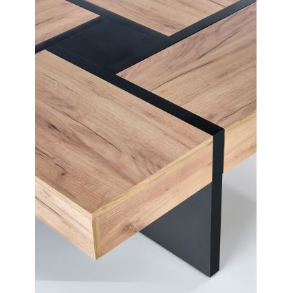 Mesa de centro RADIX 100x100 cm preto/castanho