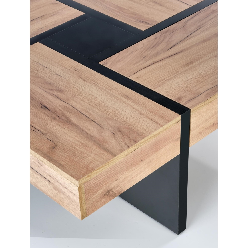 Mesa de centro RADIX 100x100 cm preto/castanho