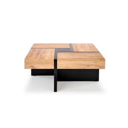 Mesa de centro RADIX 100x100 cm preto/castanho