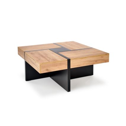 Mesa de centro RADIX 100x100 cm preto/castanho