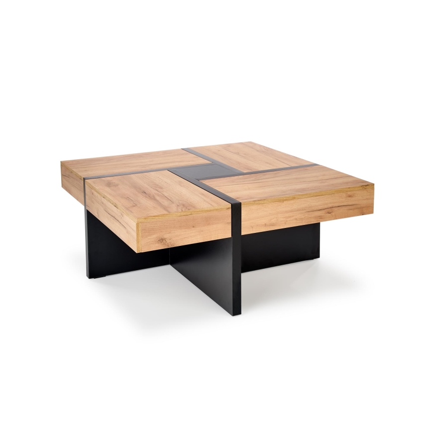 Mesa de centro RADIX 100x100 cm preto/castanho