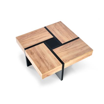 Mesa de centro RADIX 100x100 cm preto/castanho