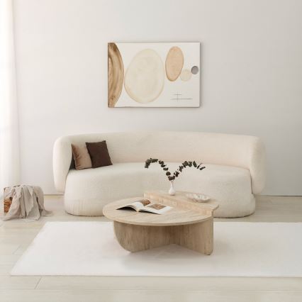 Mesa de centro REST com acabamento em efeito de mármore — bege