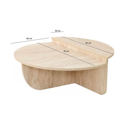 Mesa de centro REST com acabamento em efeito de mármore — bege