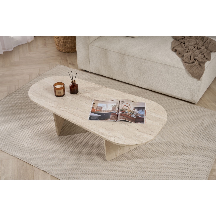 Mesa de centro ROND 130x65 cm bege