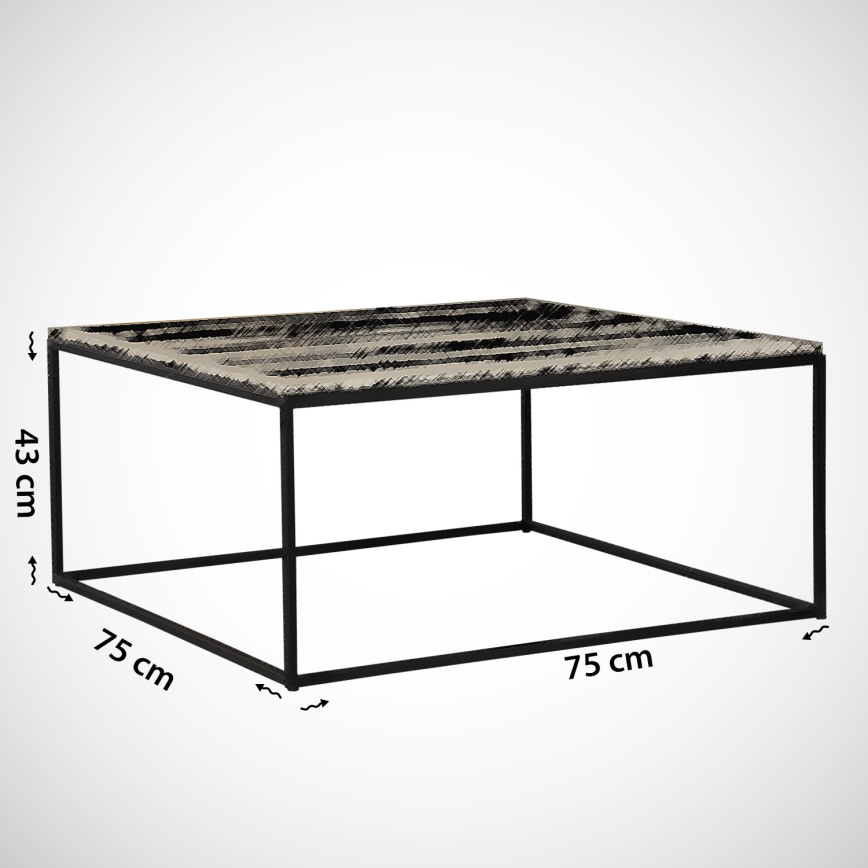 Mesa de centro ROYAL 43x75 cm preto/branco