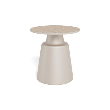 Mesa de centro SANTORINI Ø 45 cm bege/cinza/cerâmica