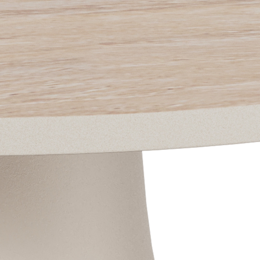 Mesa de centro SANTORINI Ø 45 cm travertino/cinzento/cerâmica