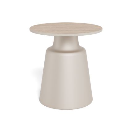 Mesa de centro SANTORINI Ø 45 cm travertino/cinzento/cerâmica