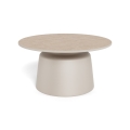 Mesa de centro SANTORINI Ø 70 cm bege/cinzento/cerâmica