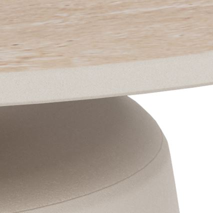 Mesa de centro SANTORINI Ø 70 cm bege/cinzento/cerâmica