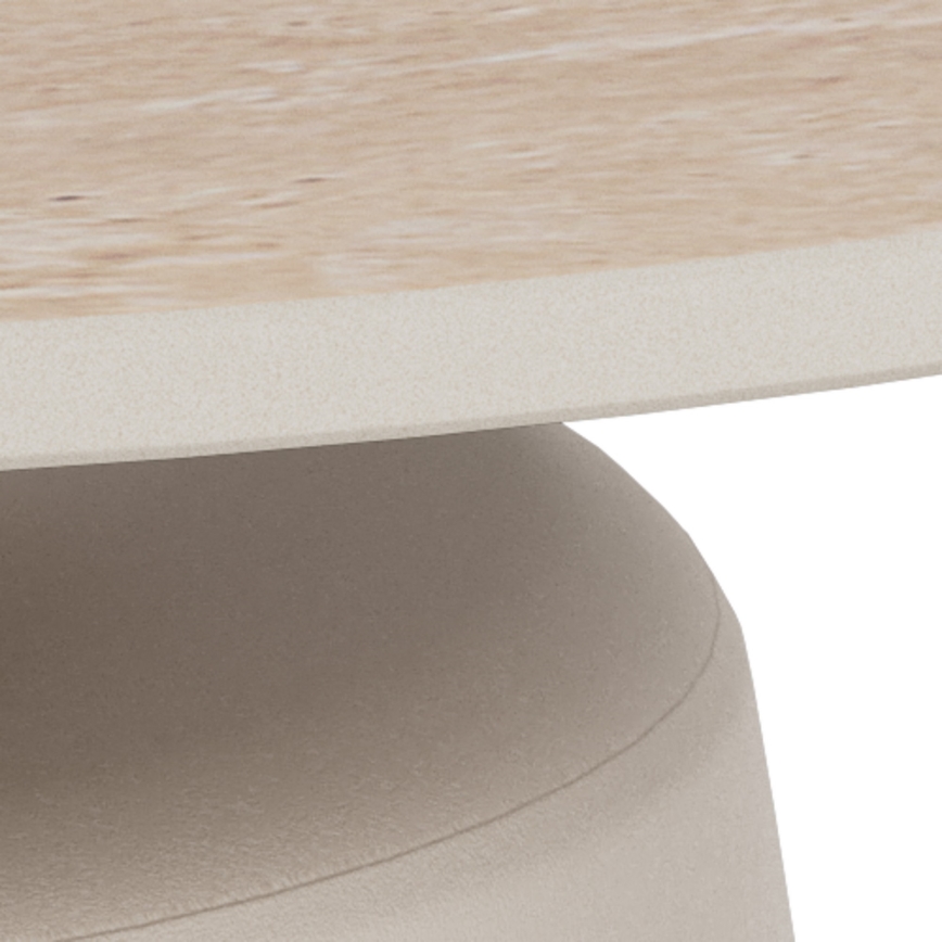 Mesa de centro SANTORINI Ø 70 cm bege/cinzento/cerâmica