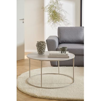 Mesa de centro SARON, diâmetro 80 cm, cinzenta