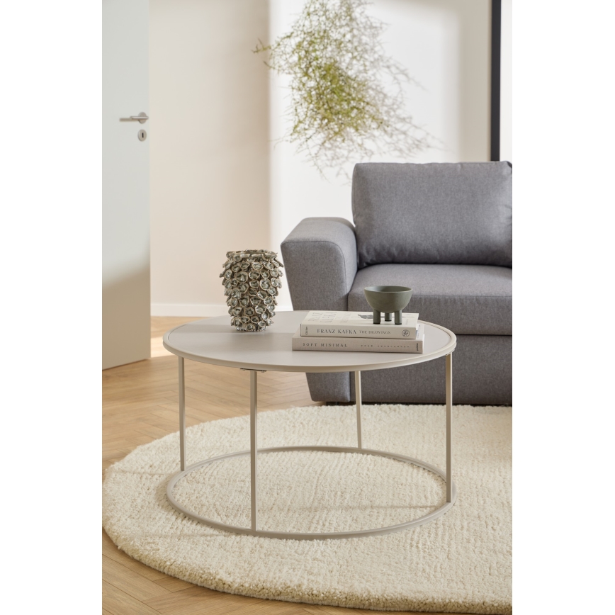 Mesa de centro SARON, diâmetro 80 cm, cinzenta