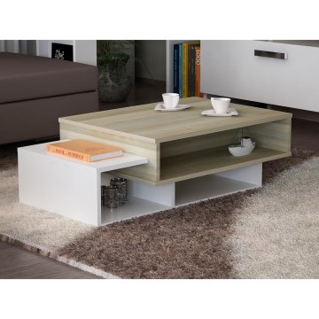 Mesa de centro TAB 32x105 cm bege/branco