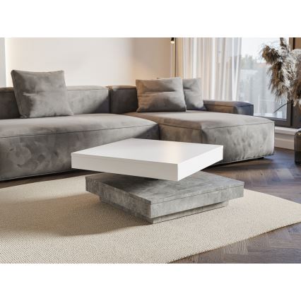 Mesa de centro TIMO branca/cinzenta em betão
