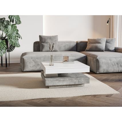 Mesa de centro TIMO branca/cinzenta em betão