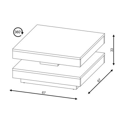 Mesa de centro TIMO branca/cinzenta em betão