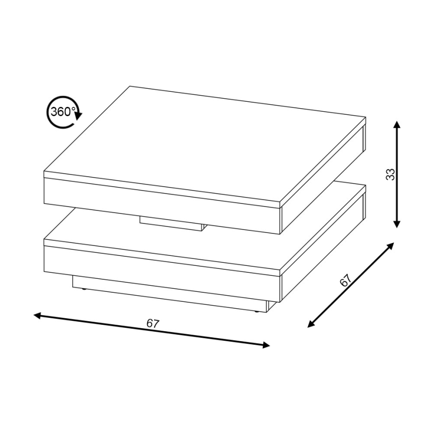 Mesa de centro TIMO branca/cinzenta em betão