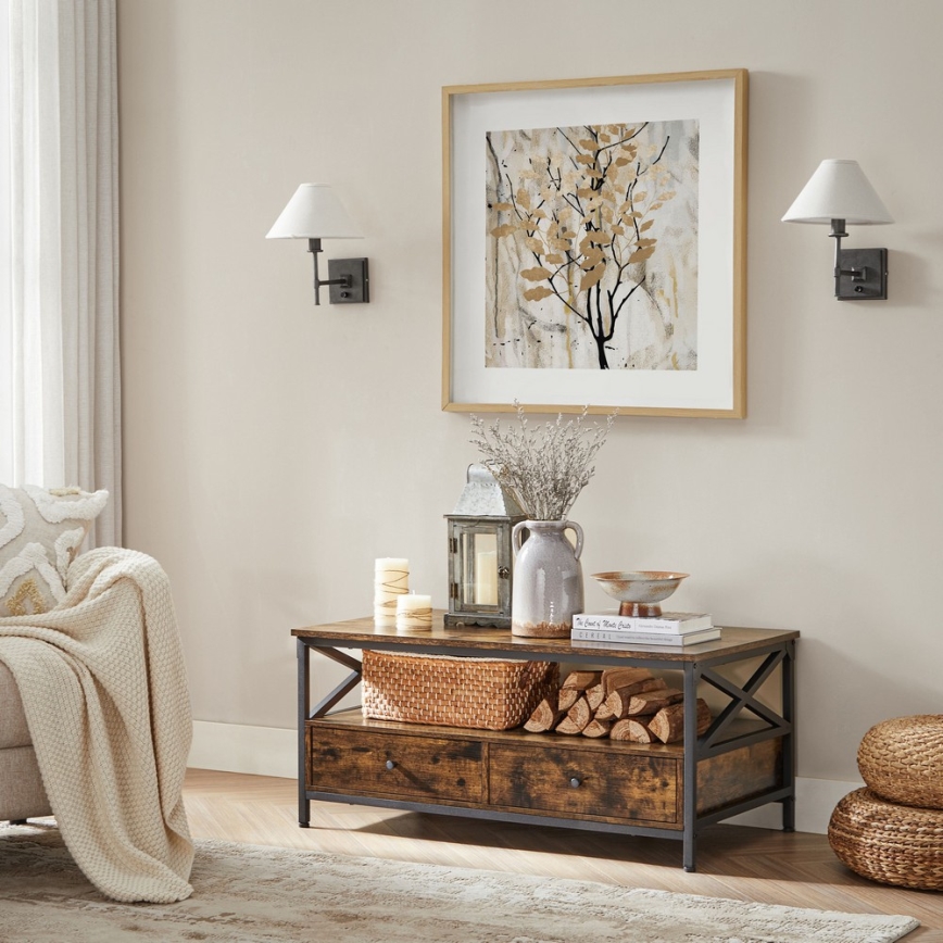 Mesa de centro TOREN castanho/preto