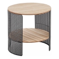 Mesa de centro TRAFICA 41x41 cm preta/bege