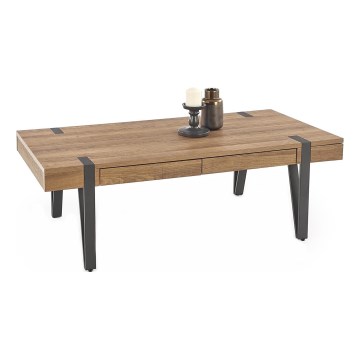 Mesa de centro TULUZA 41x120 cm dourado nogueira/preto