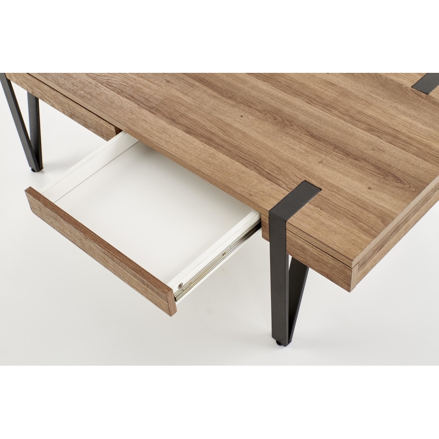 Mesa de centro TULUZA 41x120 cm dourado nogueira/preto