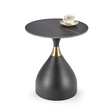 Mesa de centro VERO Ø 50 cm preta/dourada