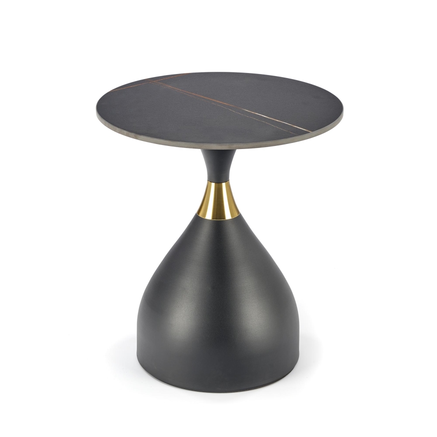 Mesa de centro VERO Ø 50 cm preta/dourada